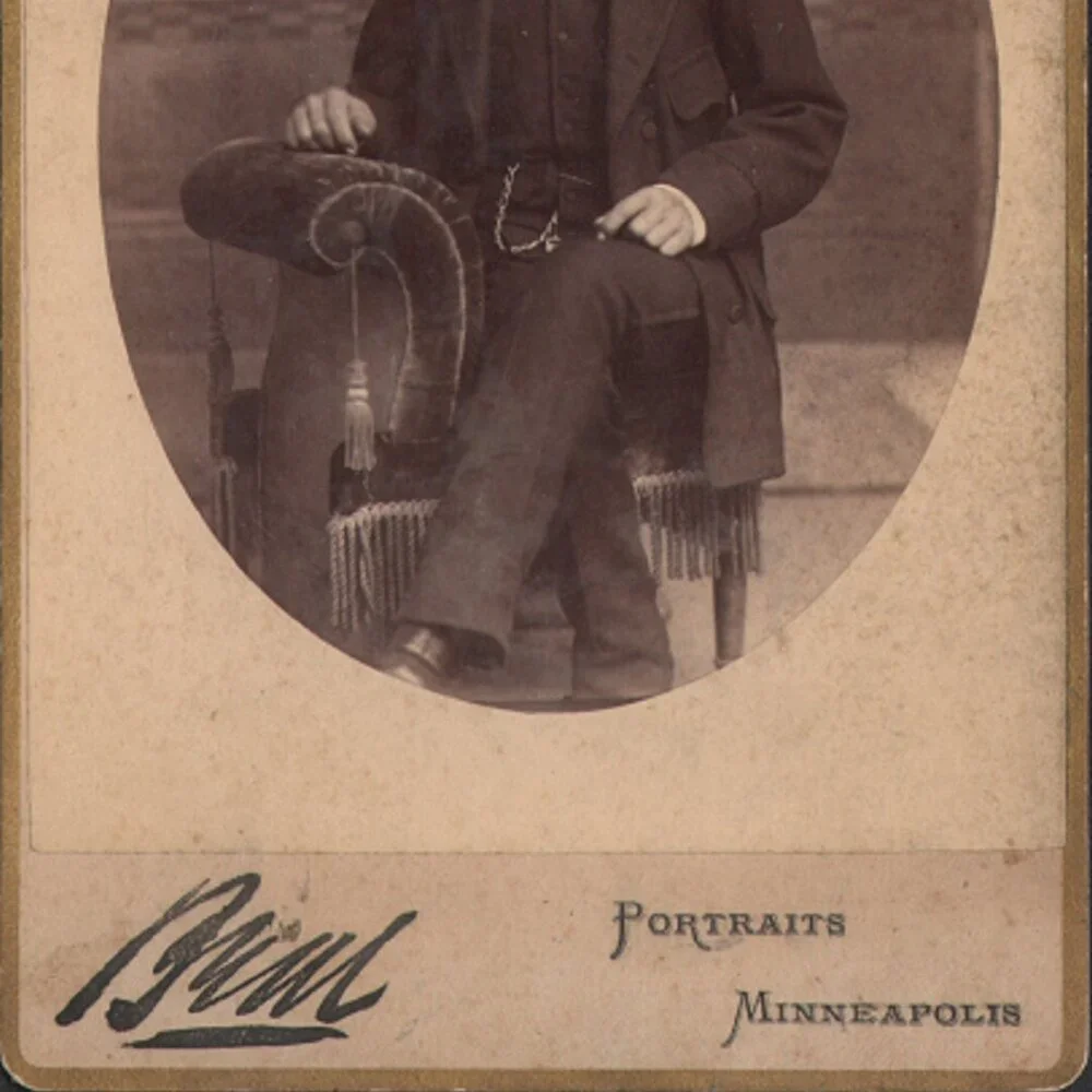 Handsome Man in Suit Poses for Camera, Cabinet Card, BMML Portraits, Minneapolis